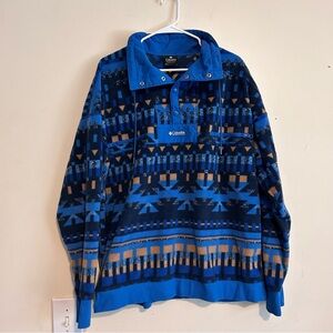 Columbia Blue Geometric Pattern Jacket